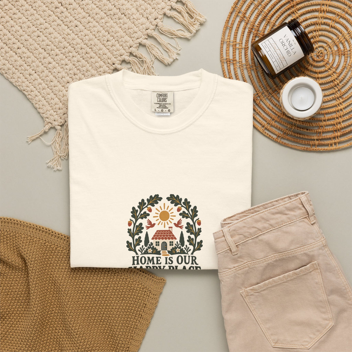 Home Is Our Happy Place T-Shirt — Comfort Colors 1717