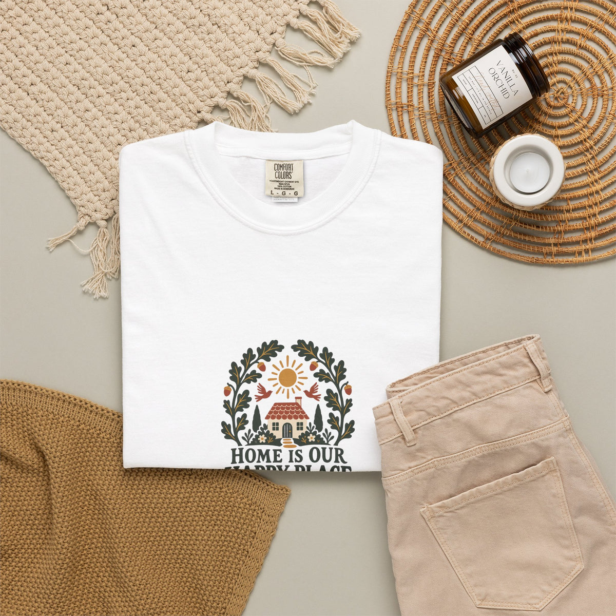 Home Is Our Happy Place T-Shirt — Comfort Colors 1717