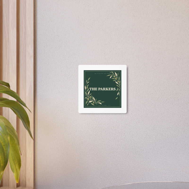 Personalized Olive Family Name Metal Sign — 8 × 8 in