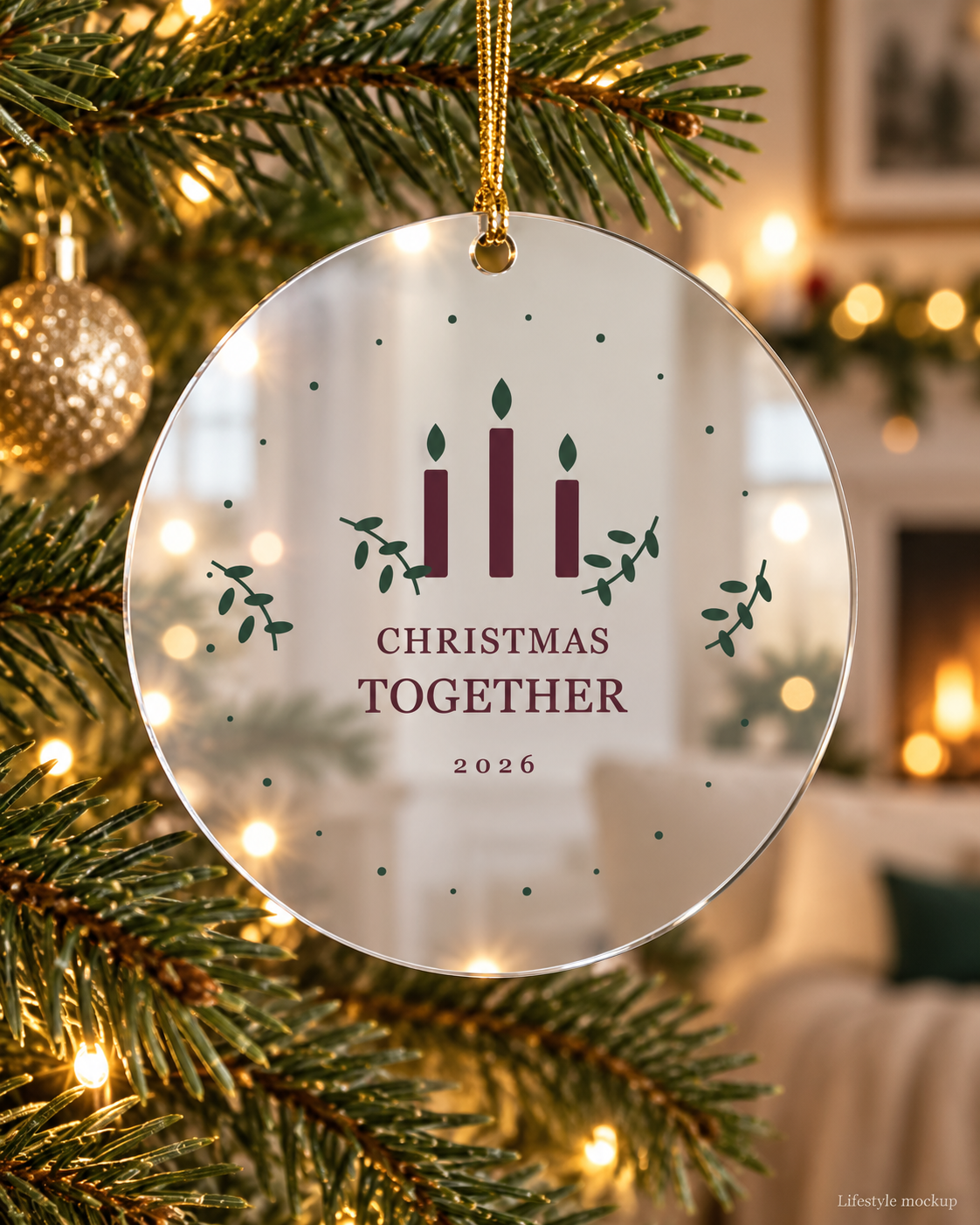 Candlelight Christmas Together Mirror Ornament 2026