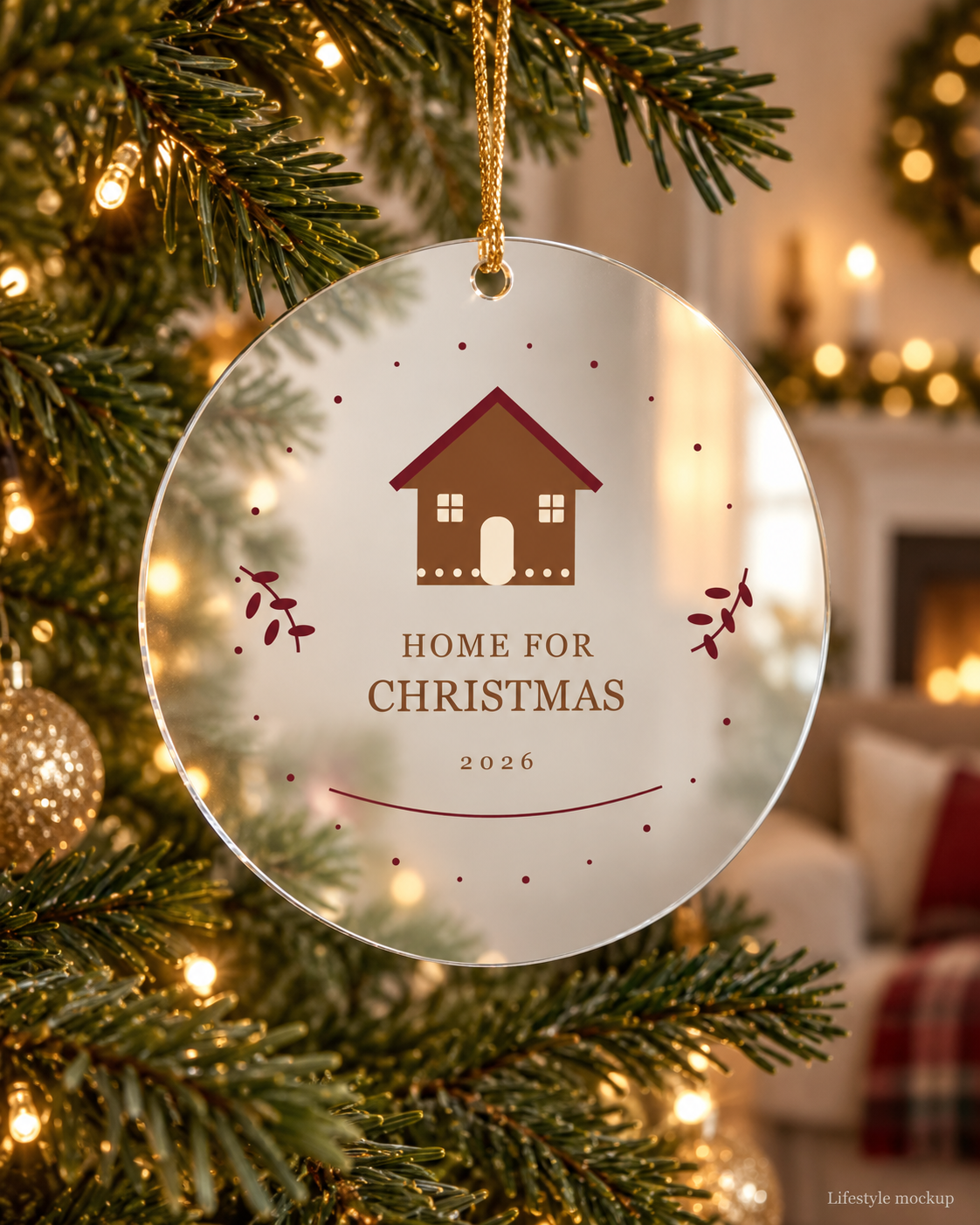 Gingerbread Lane Home for Christmas Mirror Ornament 2026