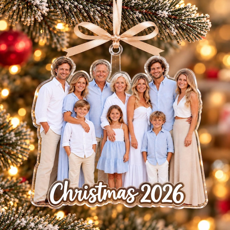 Custom Family Photo Cutout Ornament — design example 1