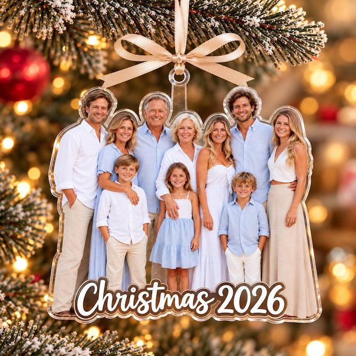 Custom Family Photo Cutout Ornament — design example 1