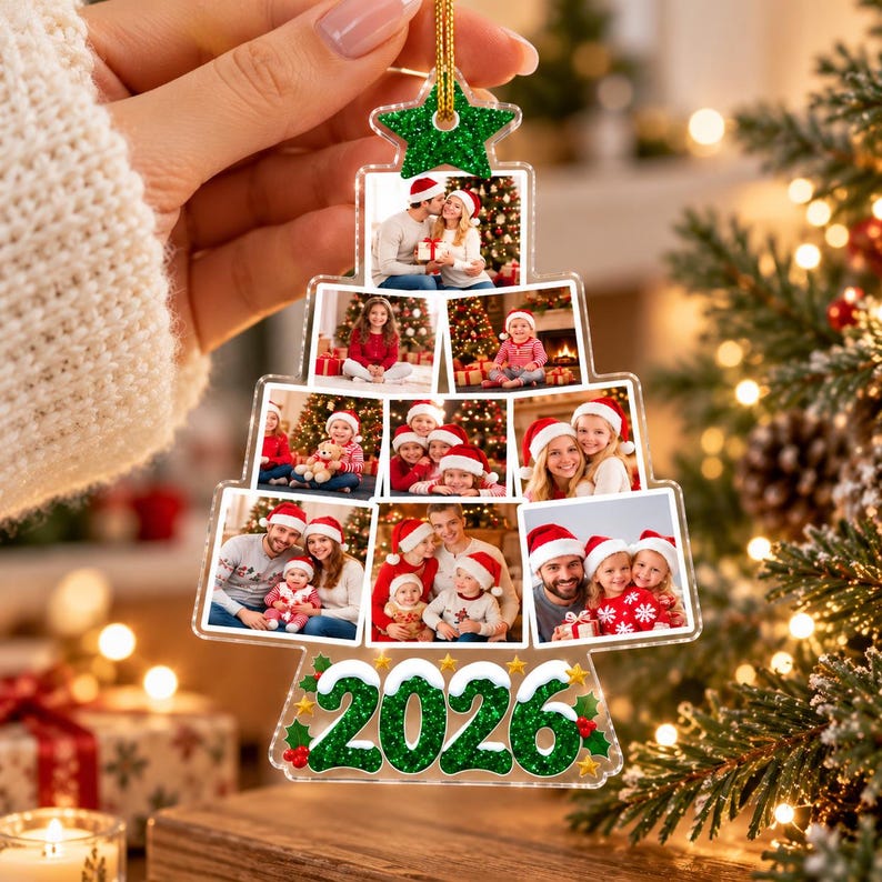 Personalized Family Photo Collage Ornament — design example 2