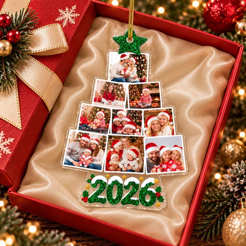 Personalized Family Photo Collage Ornament — design example 7