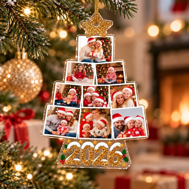 Personalized Family Photo Collage Ornament — design example 5