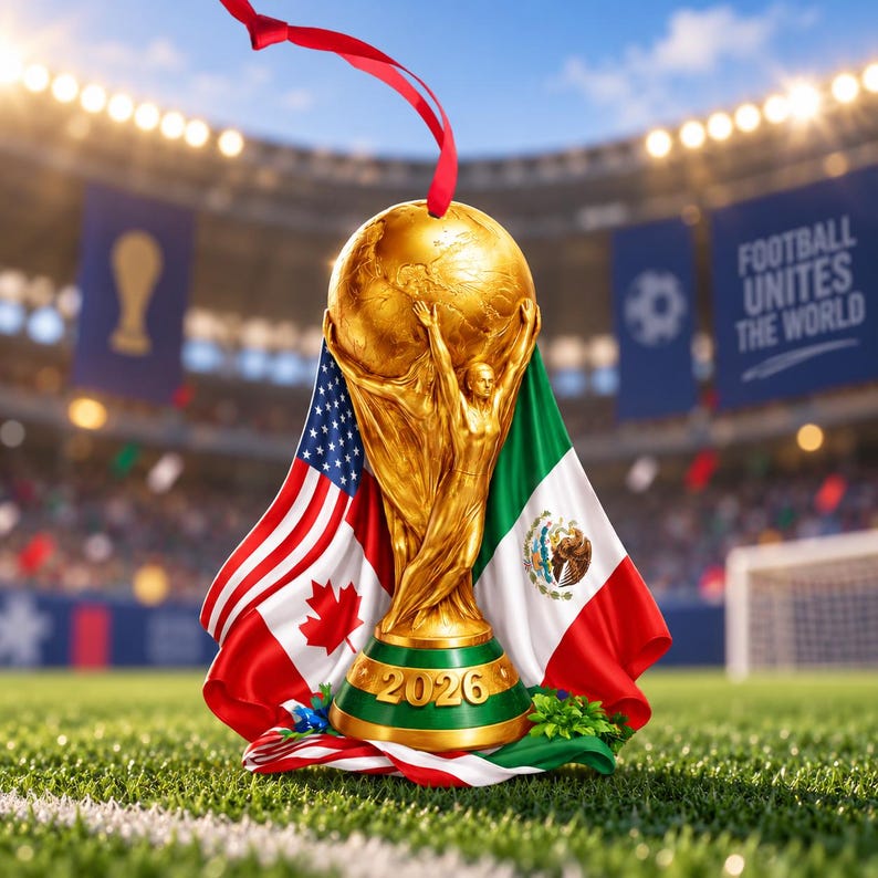 2026 Soccer Host Nations Ornament — design example 1