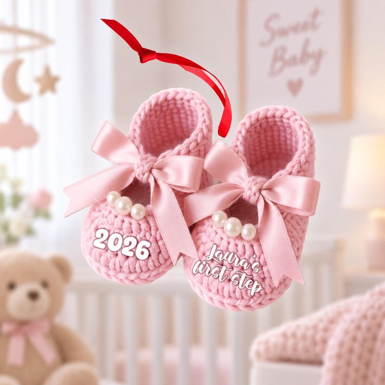 Personalized Baby First Steps Ornament — design example 3