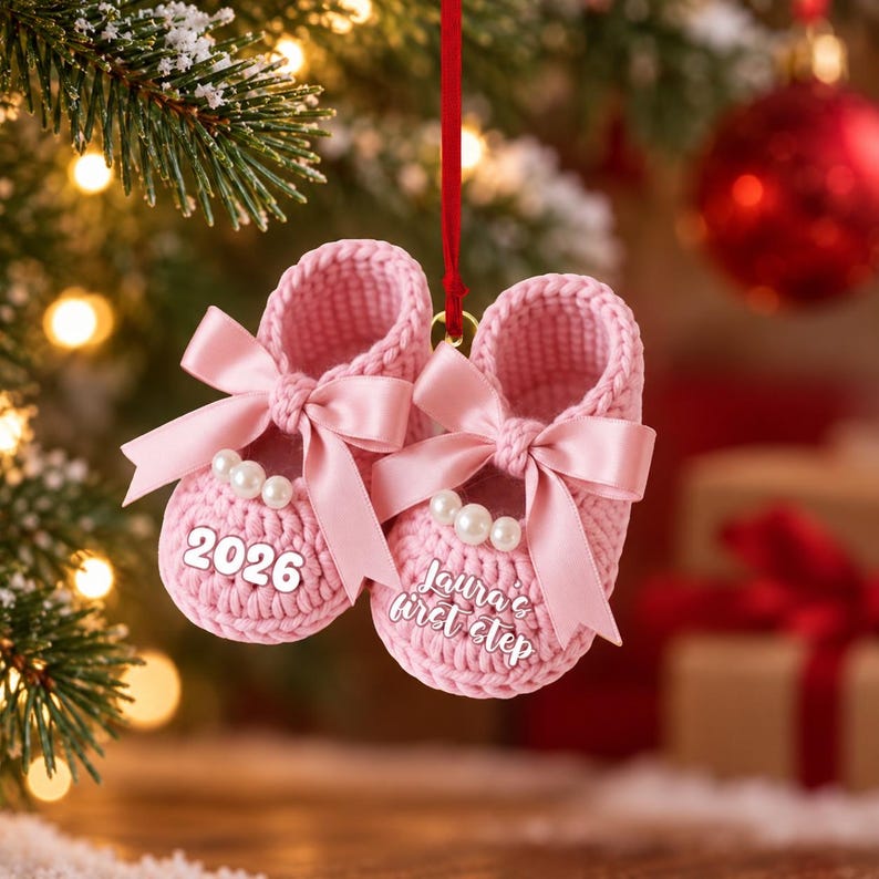 Personalized Baby First Steps Ornament — design example 6