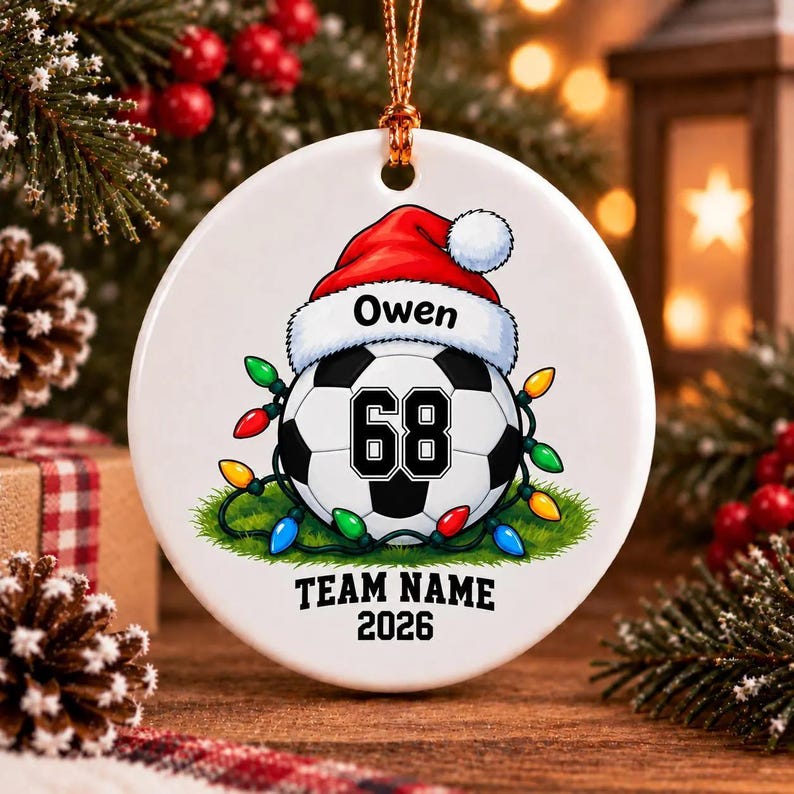 Personalized Sports Ceramic Ornament — design example 7