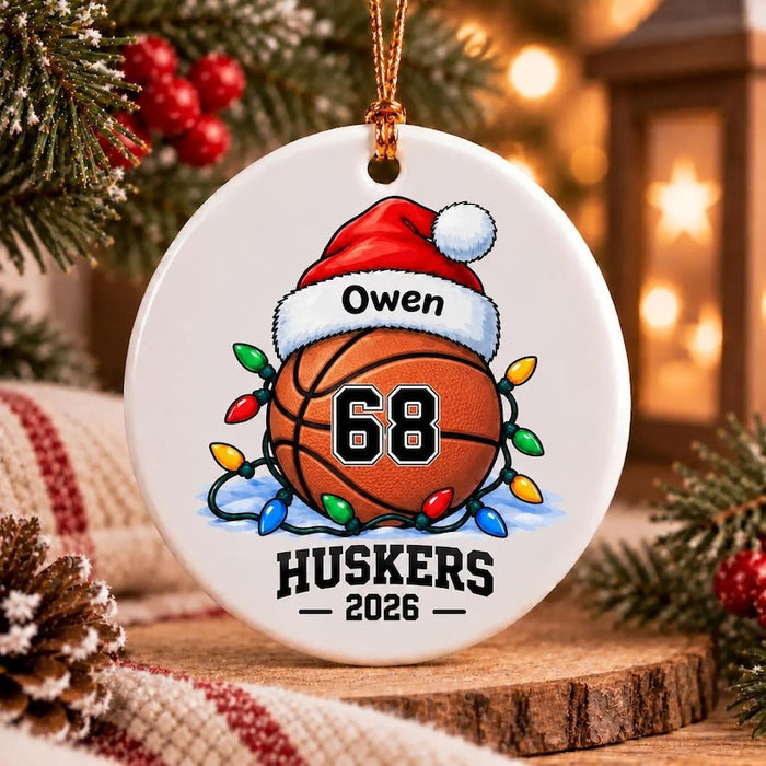 Personalized Sports Ceramic Ornament — design example 1