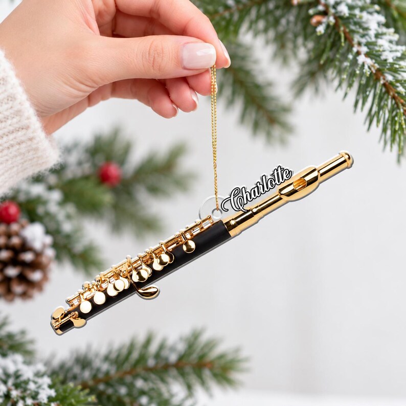Personalized Flute Acrylic Ornament — design example 2