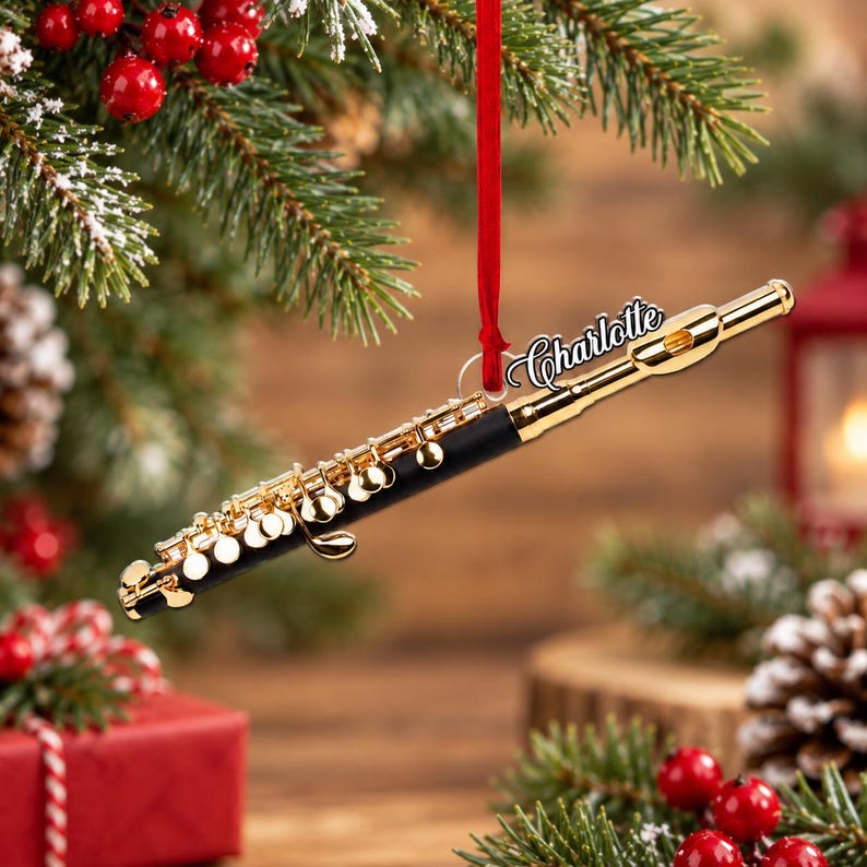 Personalized Flute Acrylic Ornament — design example 3