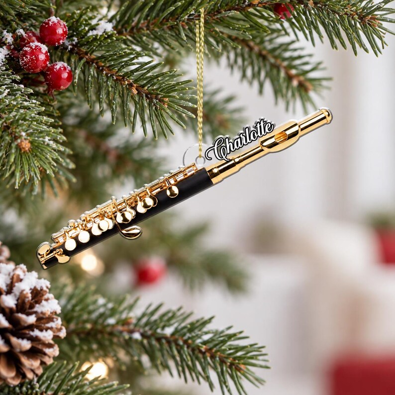 Personalized Flute Acrylic Ornament — design example 5
