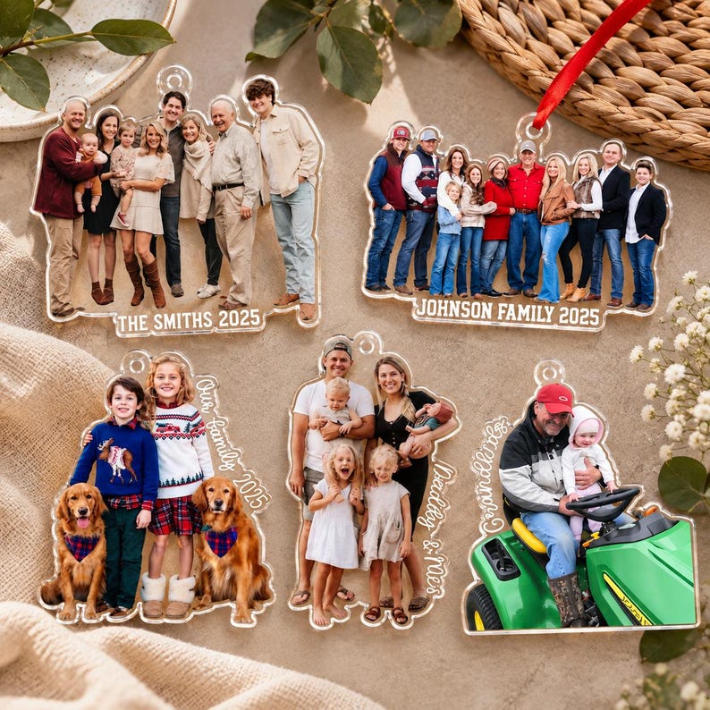 Custom Family Photo Cutout Ornament — design example 5