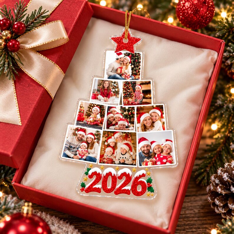 Personalized Family Photo Collage Ornament — design example 3