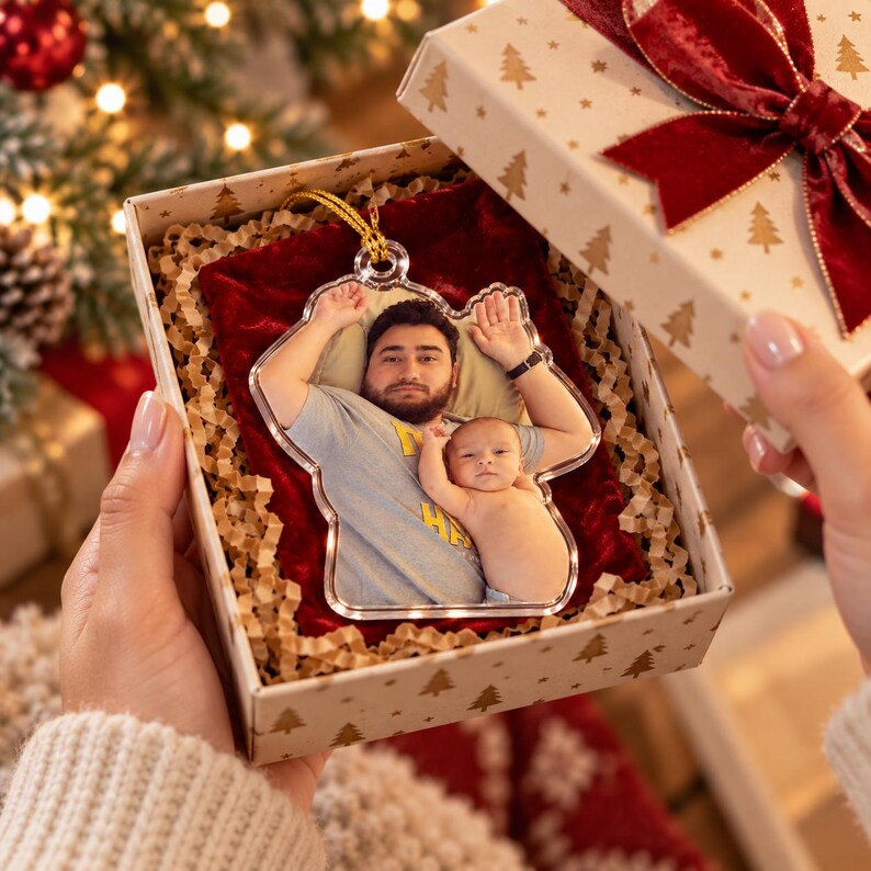 Personalized Dad & Baby Photo Ornament — design example 3