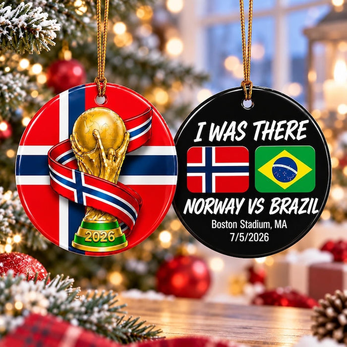 Personalized Soccer Stadium & Date Ornament — design example 1
