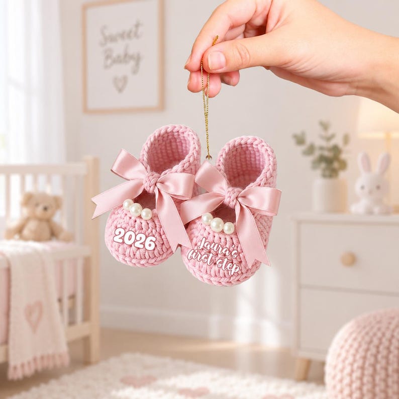 Personalized Baby First Steps Ornament — design example 5