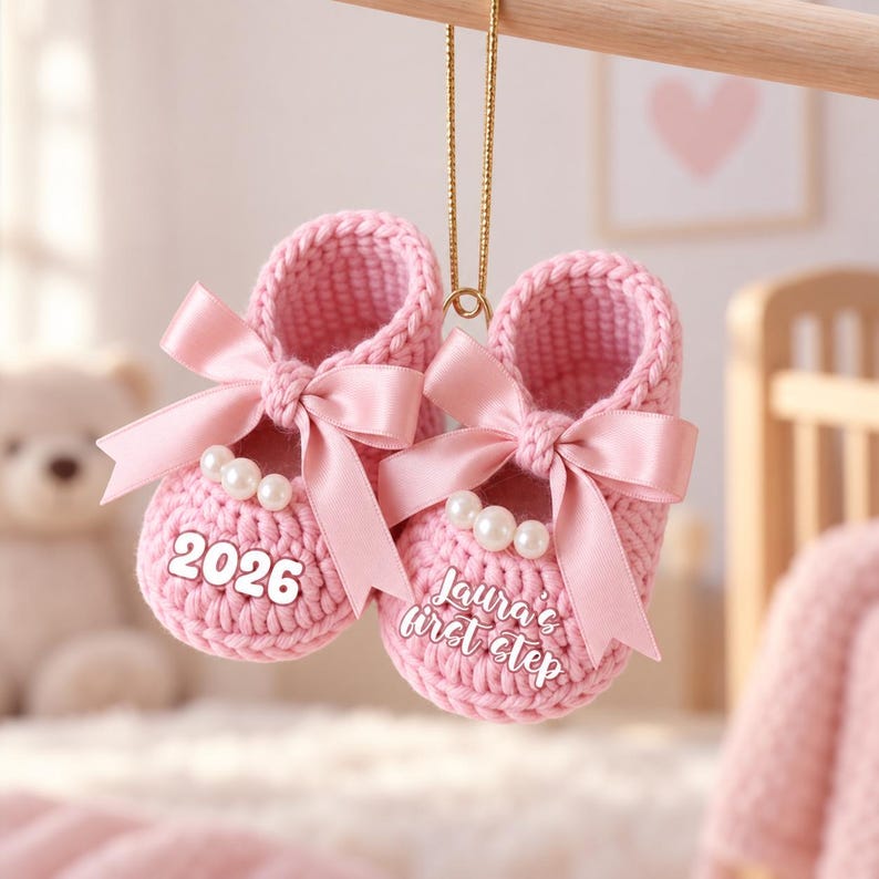 Personalized Baby First Steps Ornament — design example 7