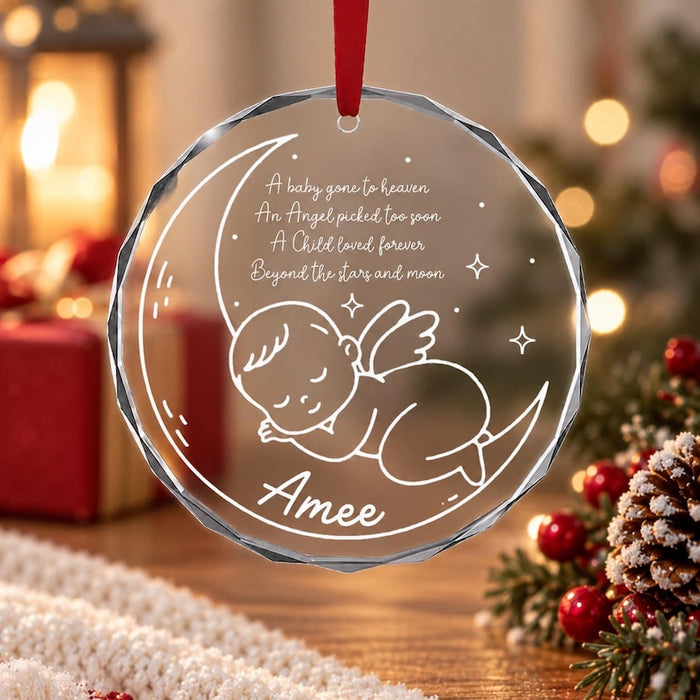 Personalized Baby Memorial Glass Ornament — design example 1