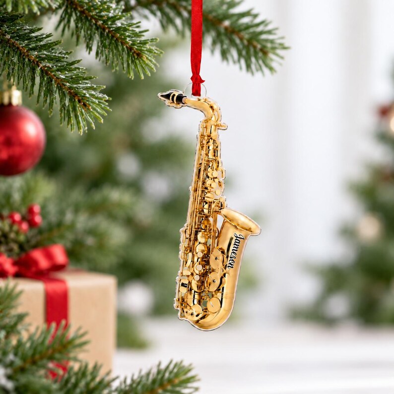 Personalized Saxophone Acrylic Ornament — design example 6