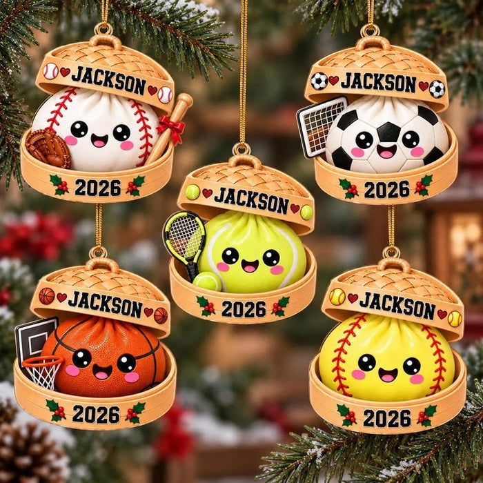 Personalized Sports Dumpling Ornament — design example 1