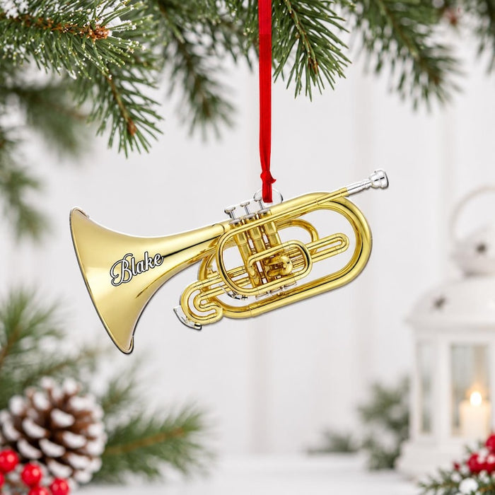 Personalized Cornet Acrylic Ornament — design example 1
