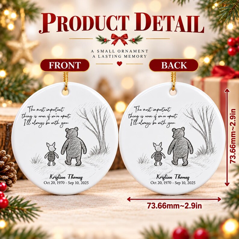 Personalized Memorial Ceramic Ornament — design example 3
