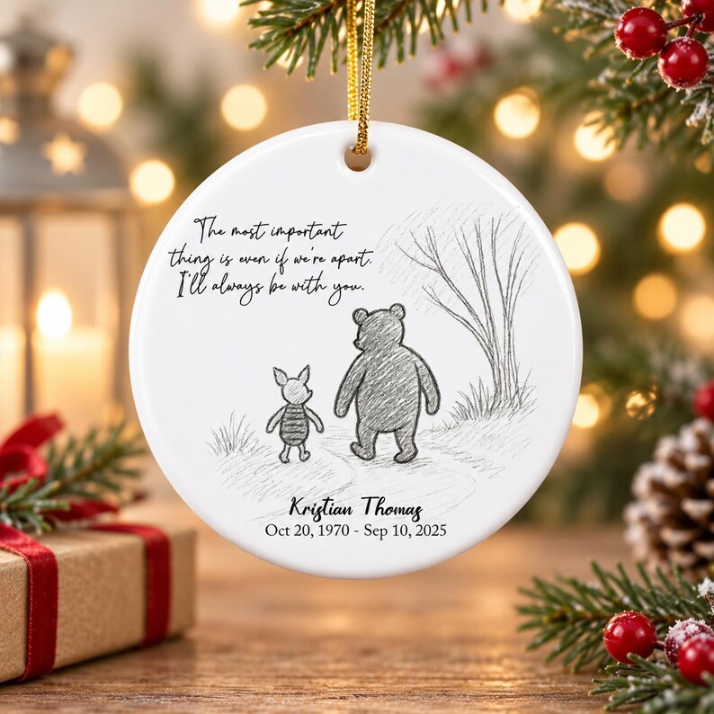 Personalized Memorial Ceramic Ornament — design example 4